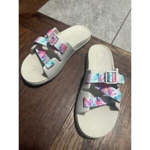 Chaco Slides Womens K6 Tie Dye Strap Comfort Sandals Beige